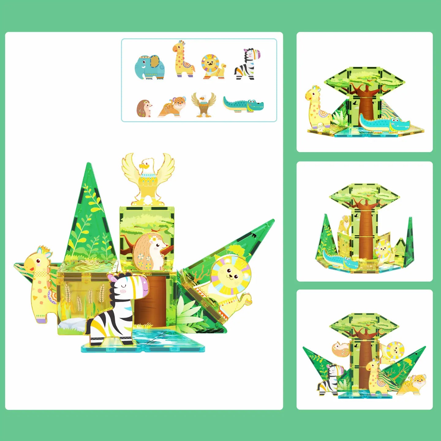 Safari Theme Magnetic Tiles