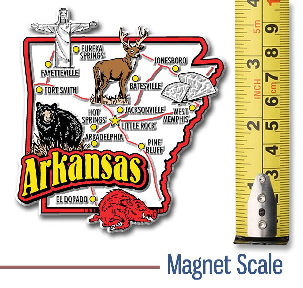 Arkansas Jumbo State Magnet, Made in USA