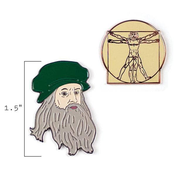 Leonardo and Vitruvian Man Pins
