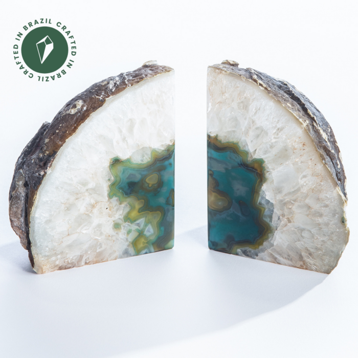 Green Agate Bookend (set)