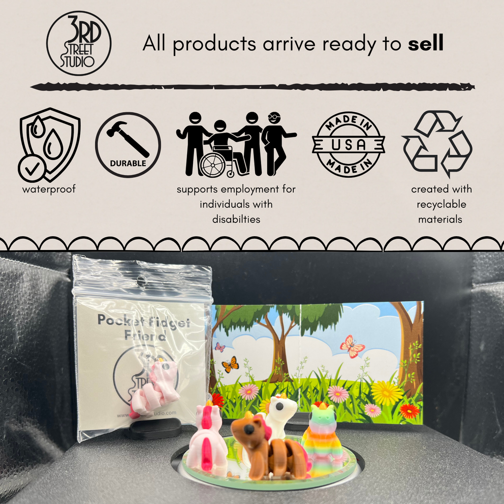 Unicorn - Fidget Friend - Includes Play Scene