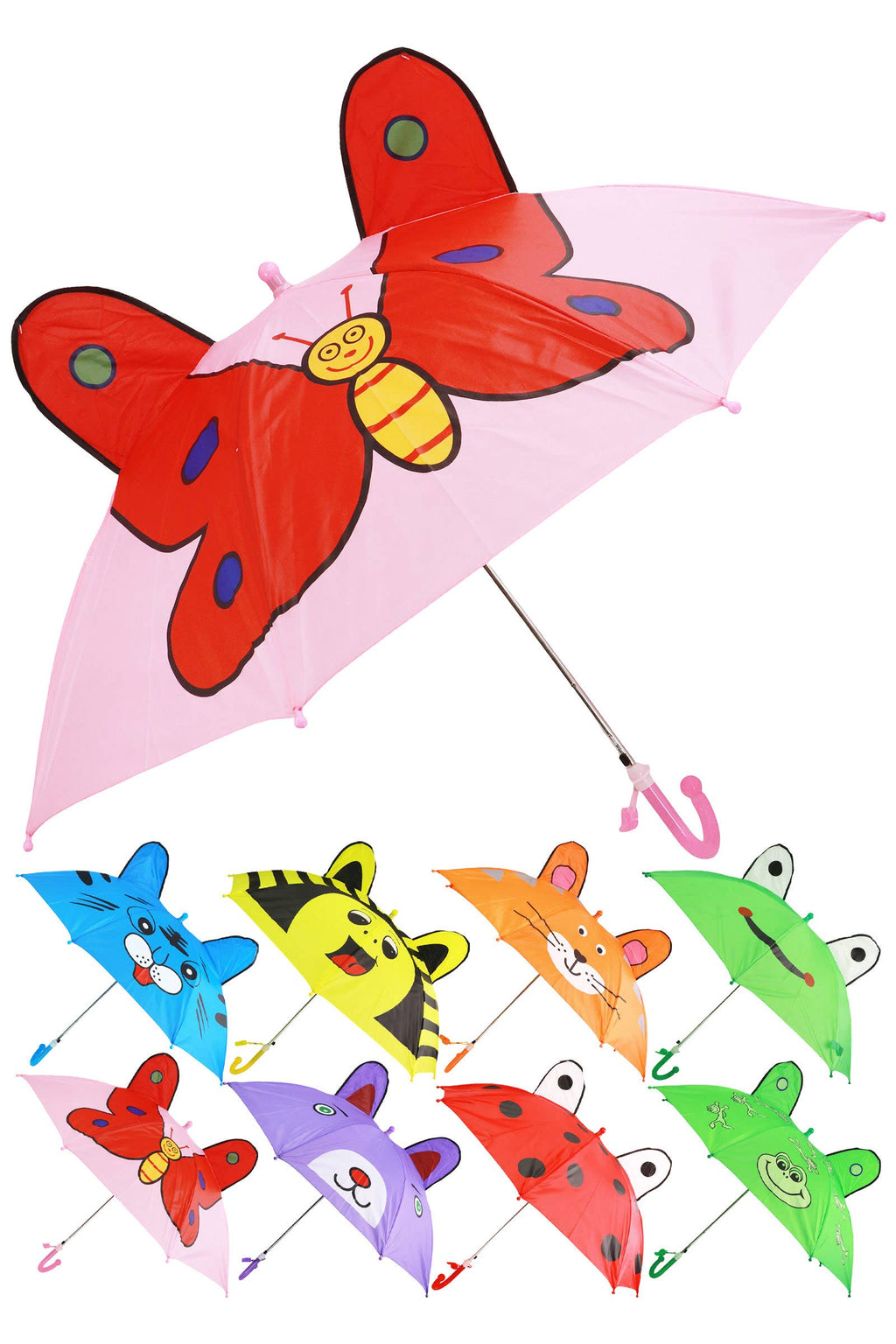 Kids Pointy Ear Animal Auto Open-Fold Umbrella