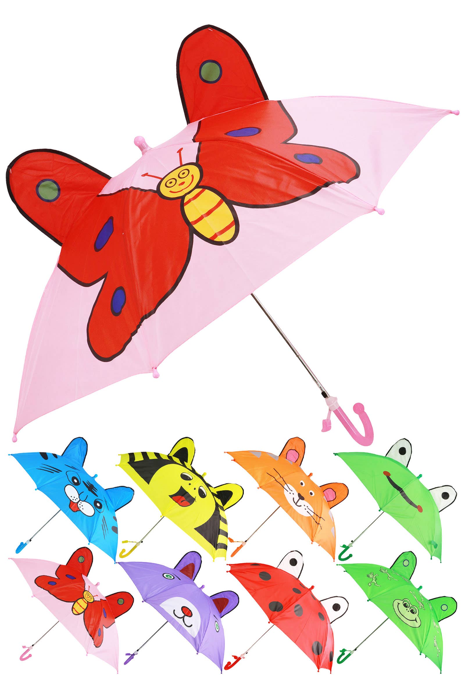 Kids Pointy Ear Animal Auto Open-Fold Umbrella
