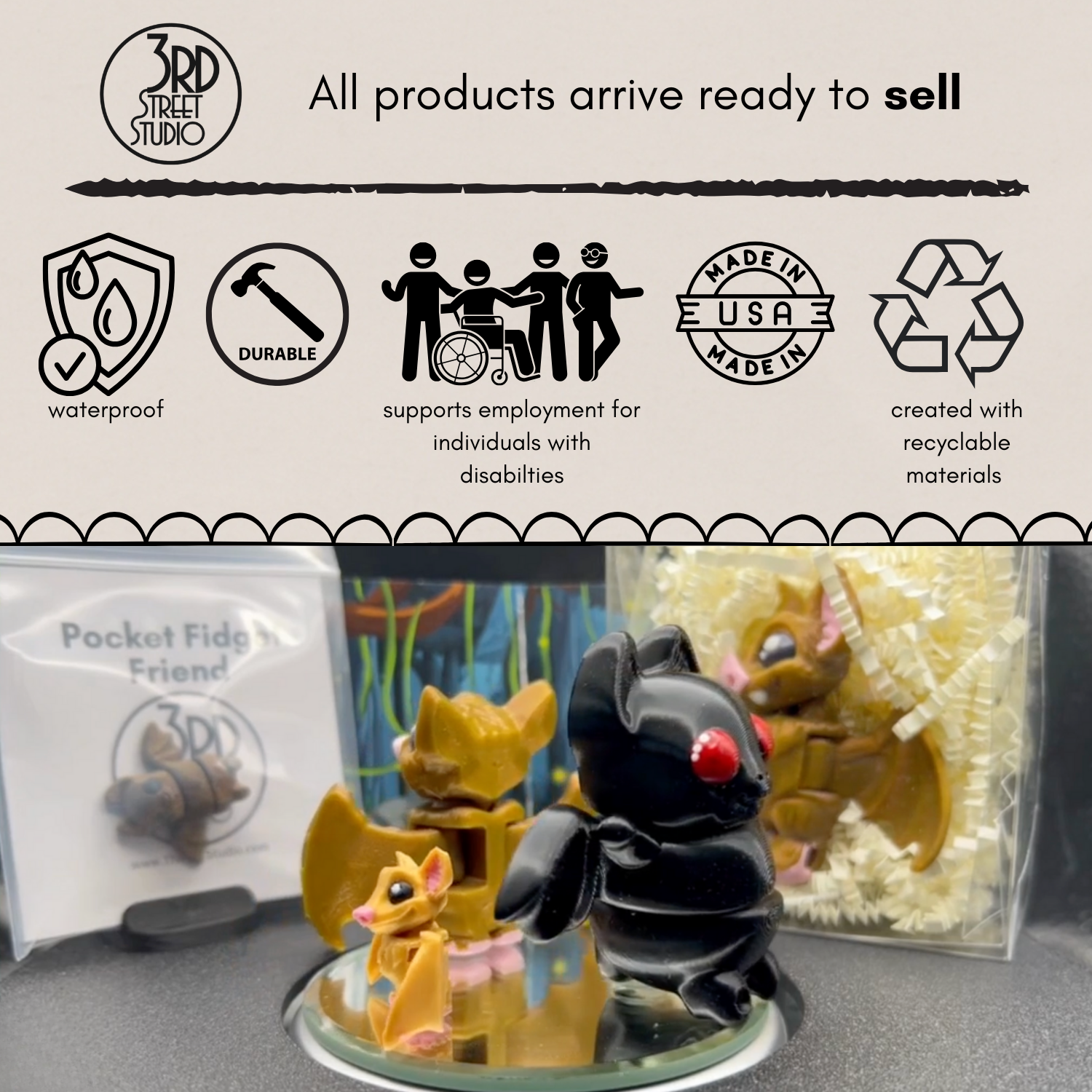 Bat Fidget Friend - Includes Play Scene