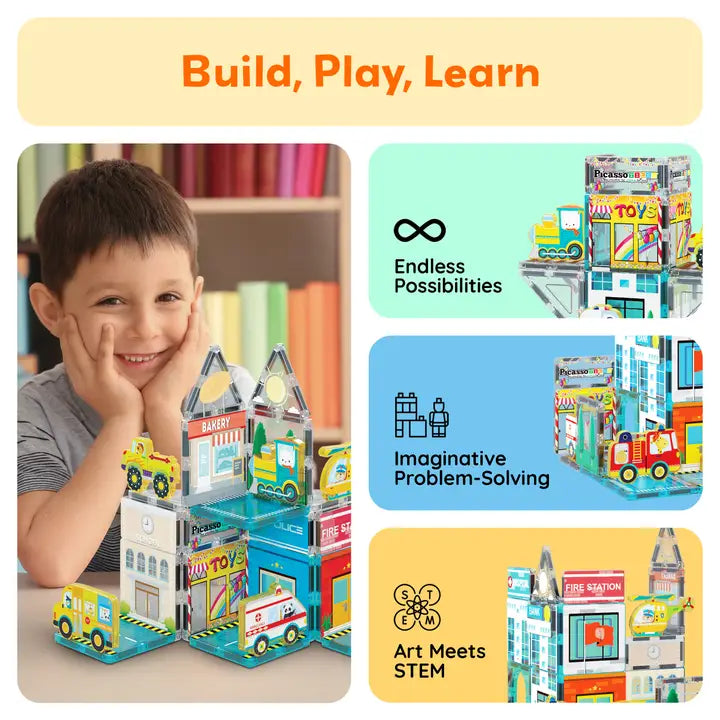City Theme Magnetic Tiles