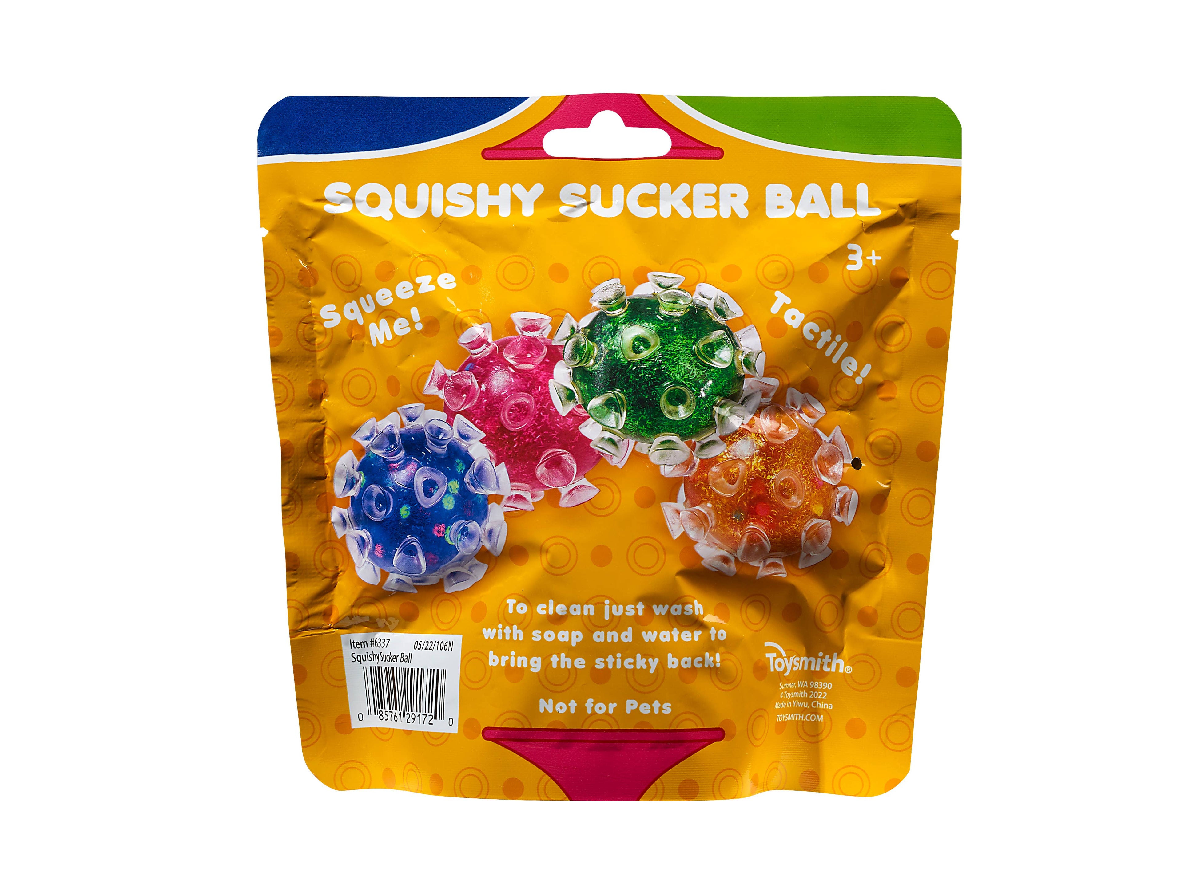 Squishy Sucker Balls, Assorted Colors, Indivdually Packaged
