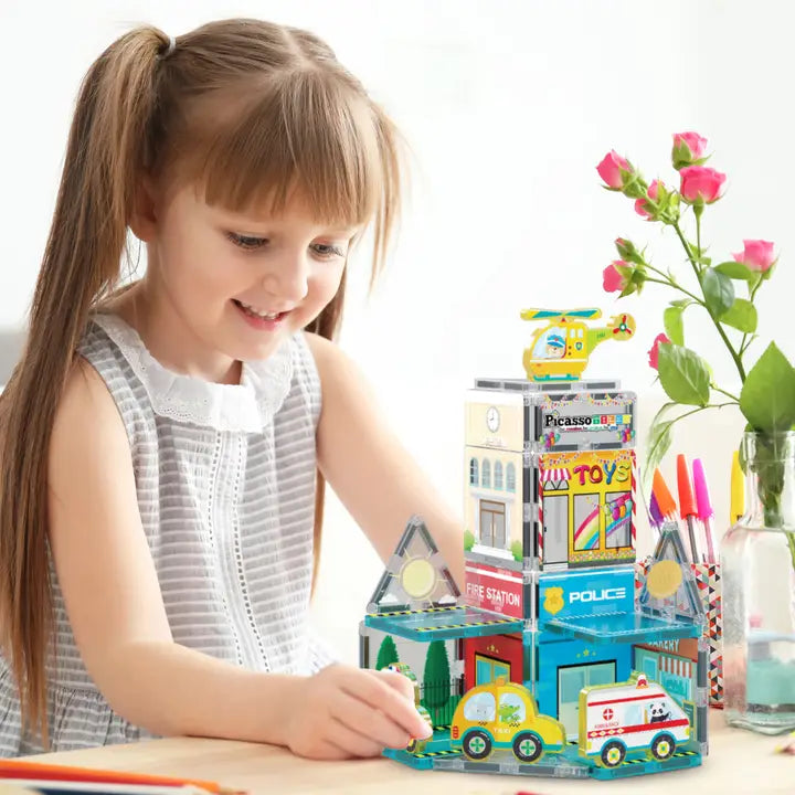 City Theme Magnetic Tiles