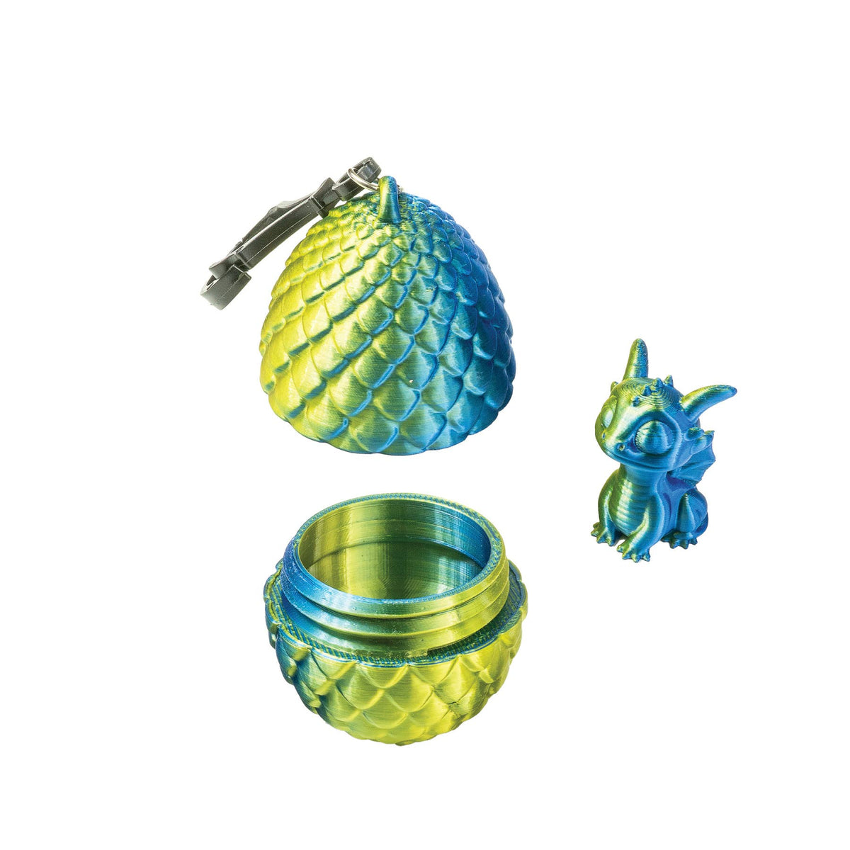 3D PRINTED DRAGON EGG W/ MINI DRAGON KEYCHAIN