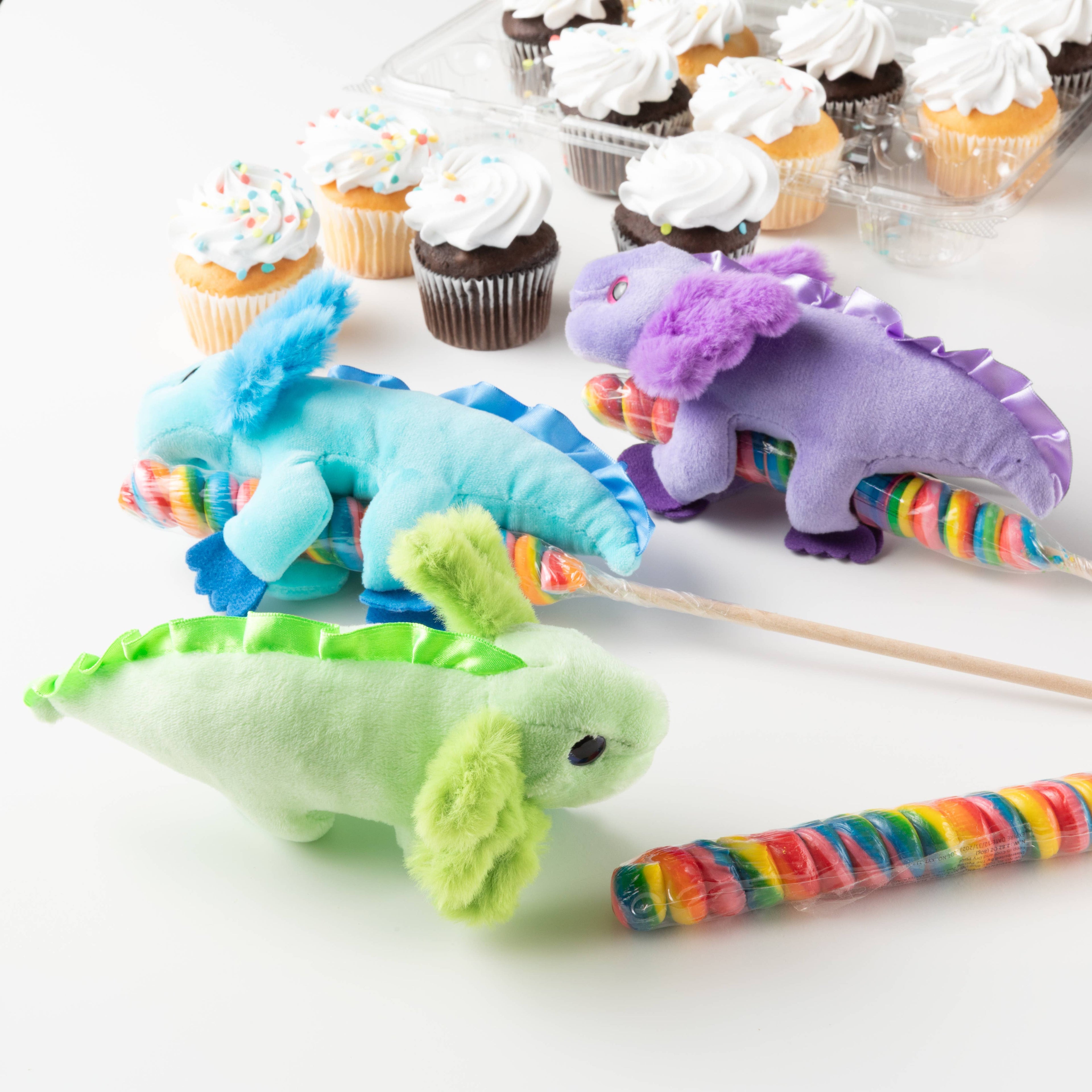 Lollyplush Axolotl Asst Lime, Purple, Turqoise 7" (19cm)