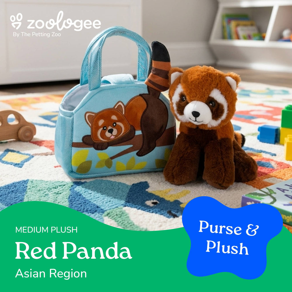 Plush Animal Set with Purse -  Red Panda