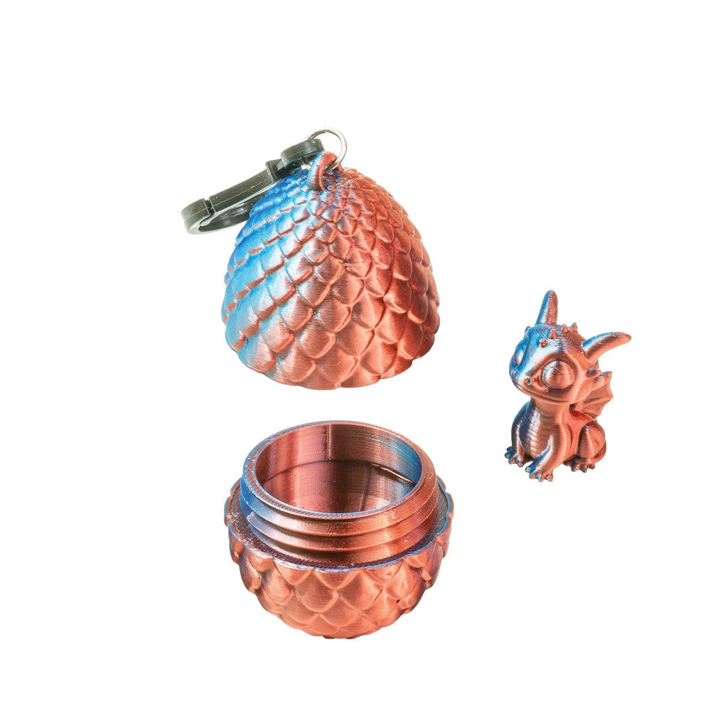 3D PRINTED DRAGON EGG W/ MINI DRAGON KEYCHAIN