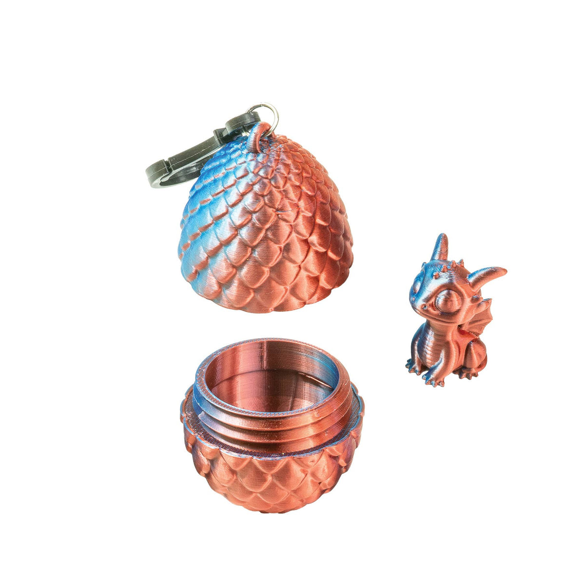 3D PRINTED DRAGON EGG W/ MINI DRAGON KEYCHAIN