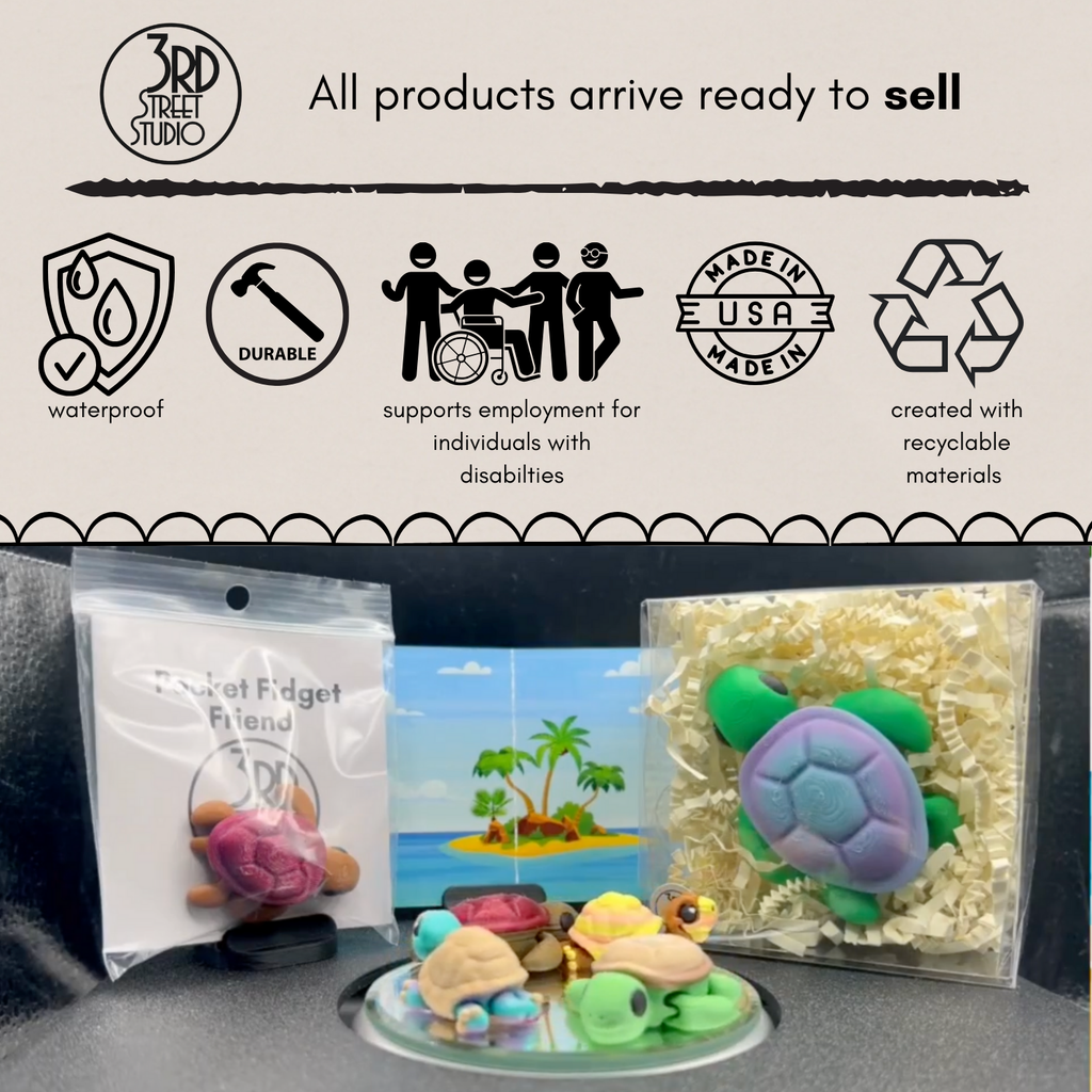 Turtle - Fidget Friend - Includes Play Scene