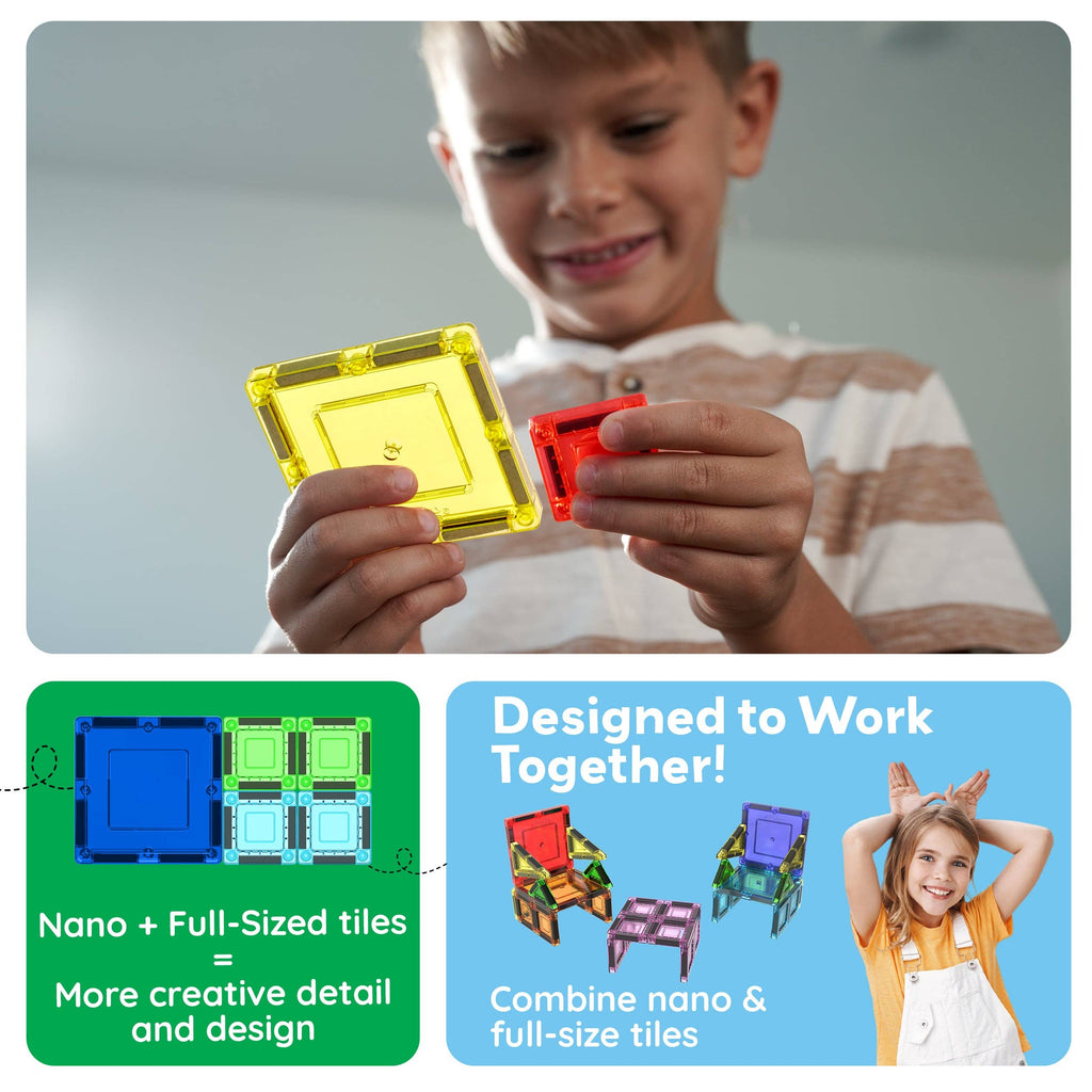 50pc Nano Magnetic Building Tiles Construction Travel Set