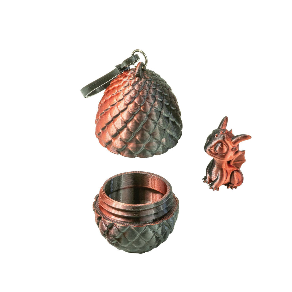 3D PRINTED DRAGON EGG W/ MINI DRAGON KEYCHAIN
