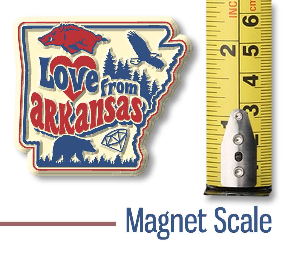 "Love from Arkansas" Vintage State Magnet Made in USA