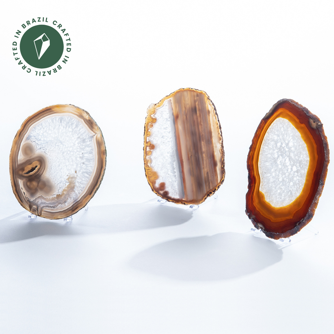 Natural Agate Slices - Crafted in Brazil