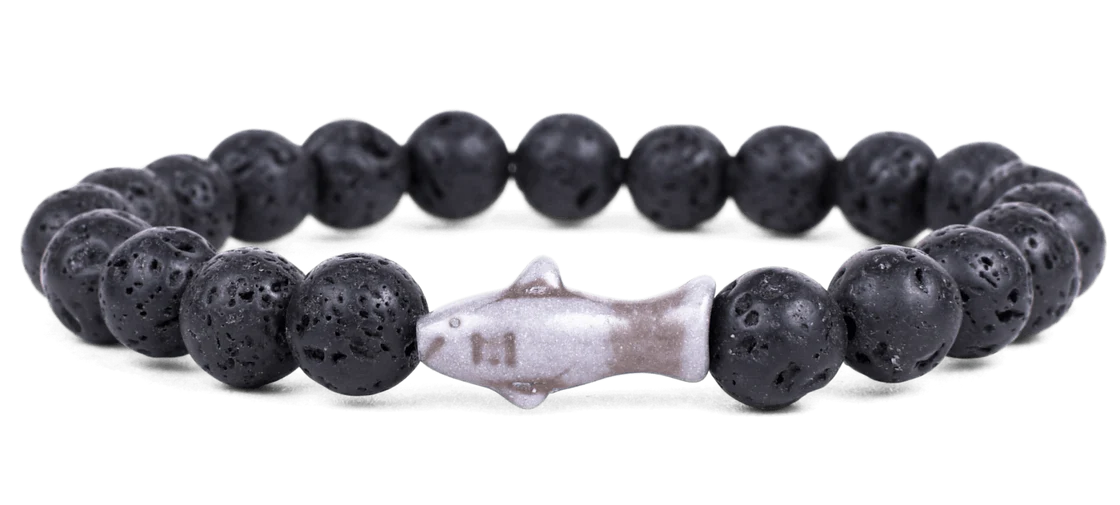The Voyage Bracelet (Shark): Lava Stone