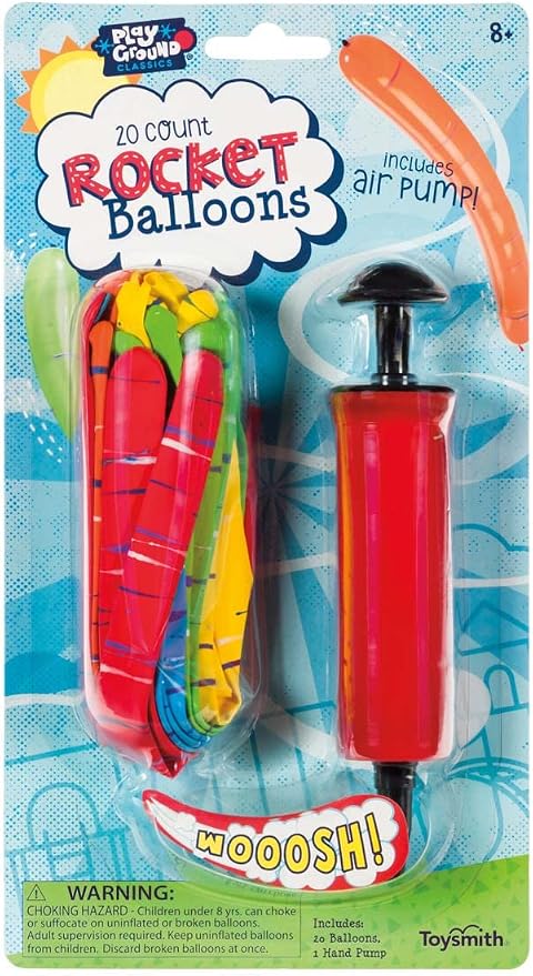 20 Rocket Balloons with Pump