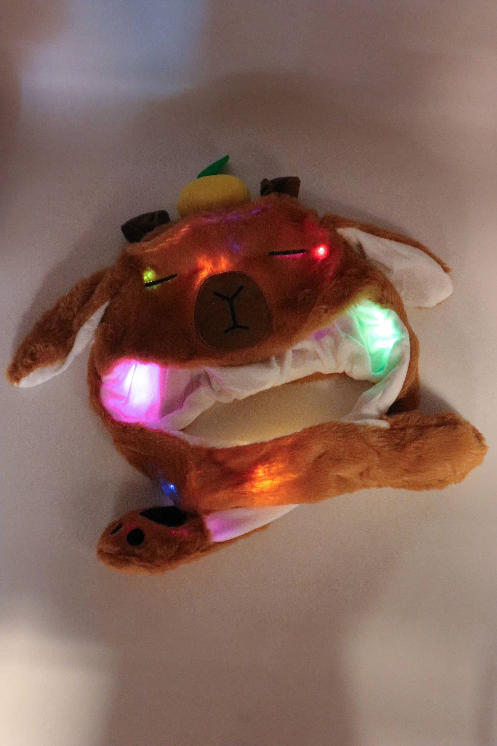 Capybara Led Light-up Ear Moving Fluffy Hat