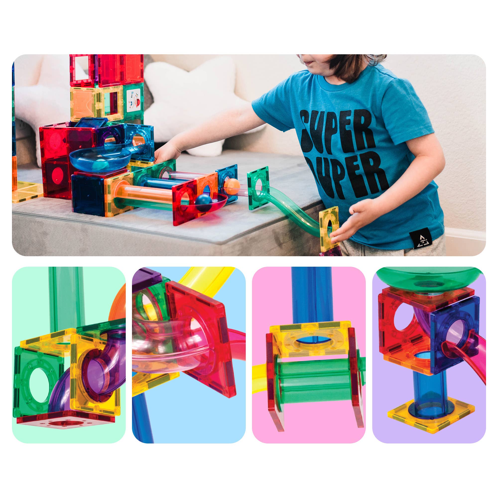 PicassoTiles Magnetic Marble Run Set