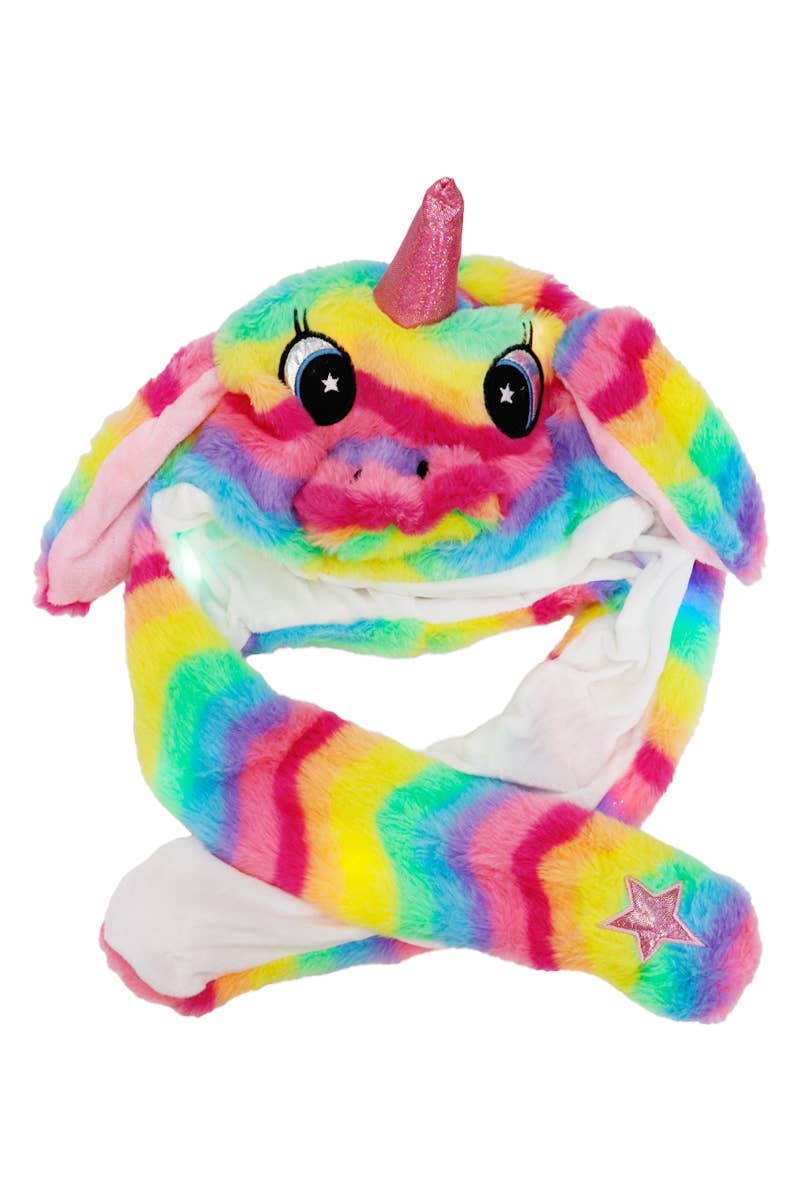 Unicorn Fluffy Fur Led Light-up Ear Moving Hat