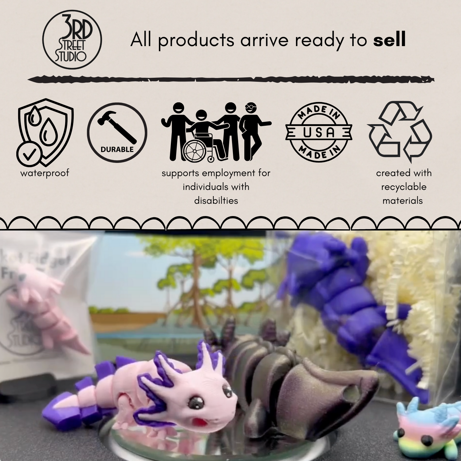 Axolotl Fidget Friend - Includes Play Scene