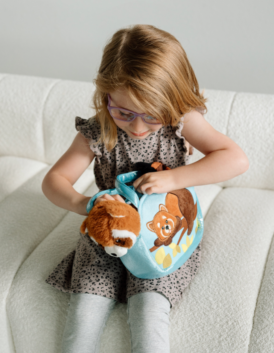 Plush Animal Set with Purse -  Red Panda