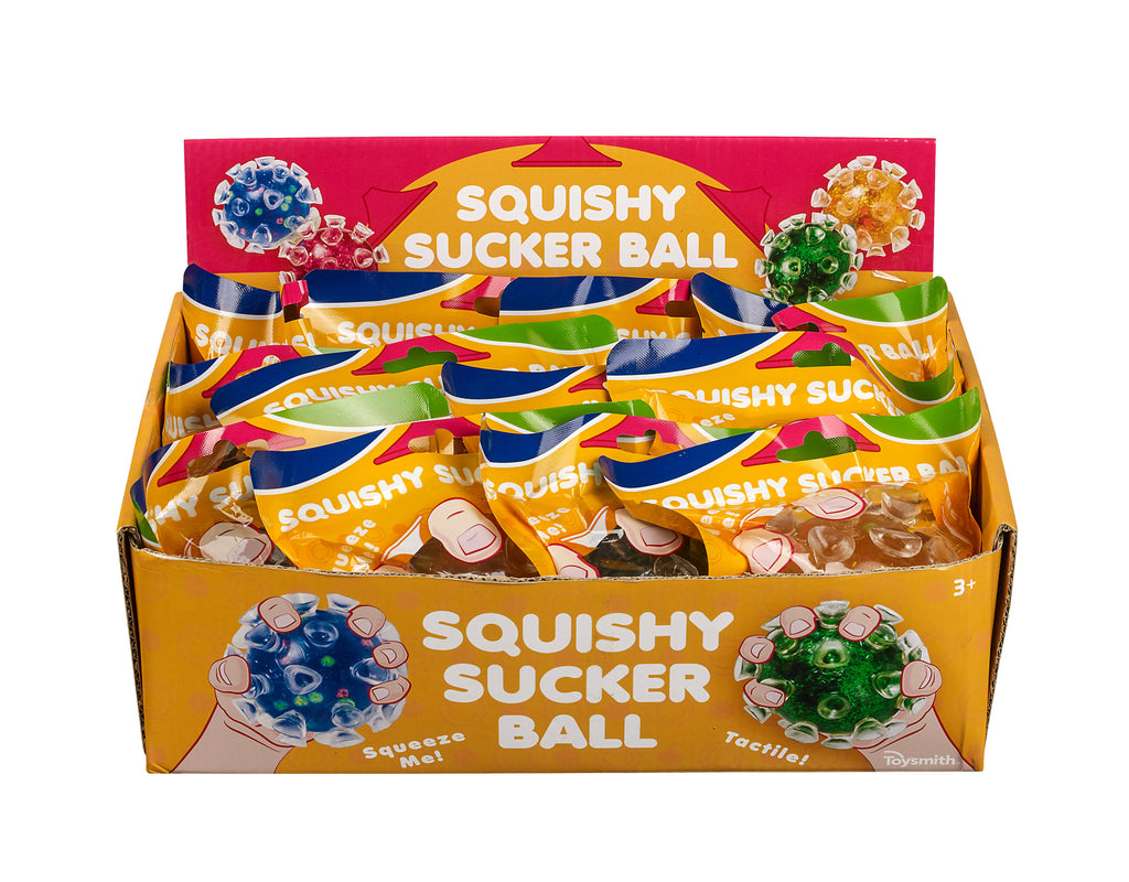 Squishy Sucker Balls, Assorted Colors, Indivdually Packaged
