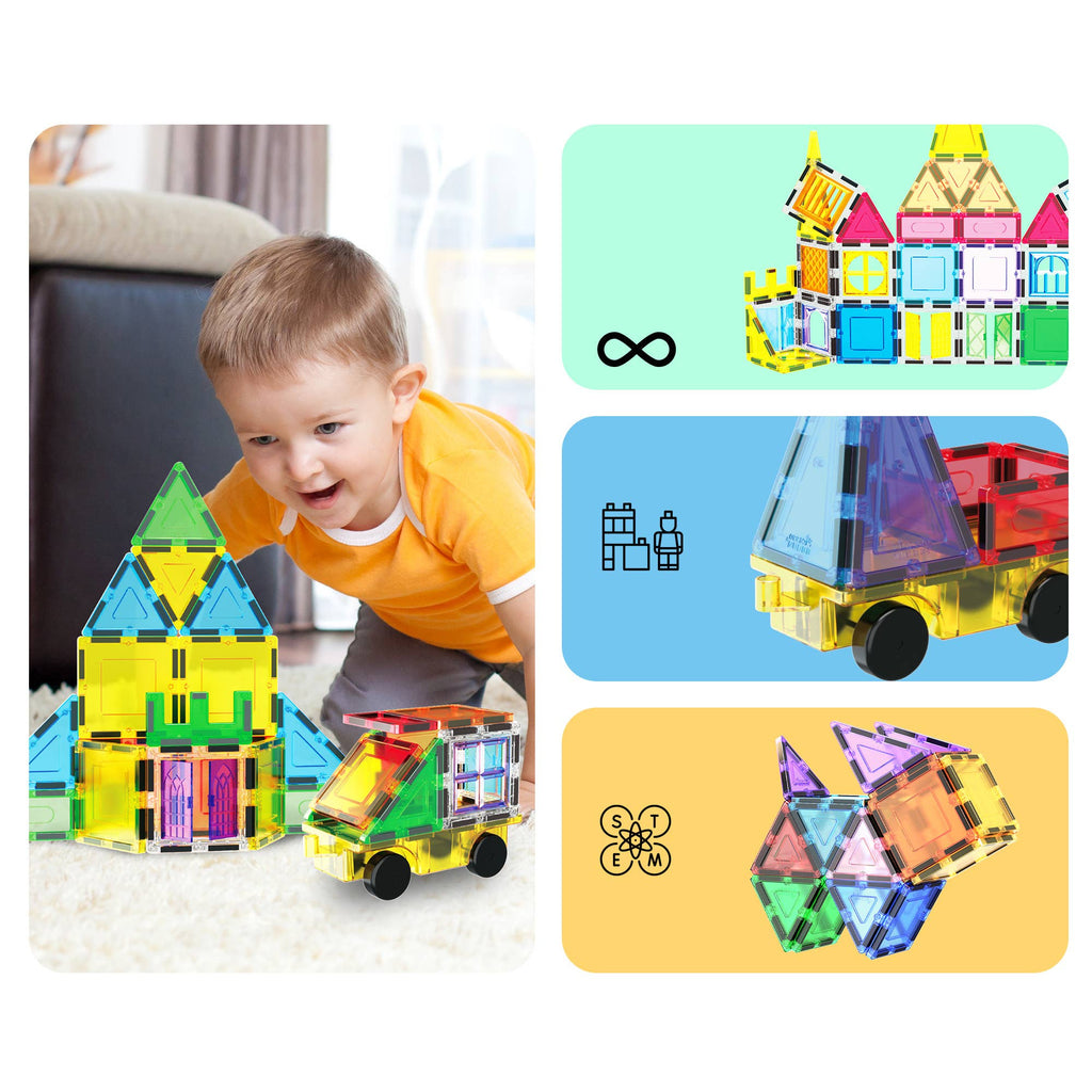 PicassoTiles 60pc Magnetic Tile Building Set