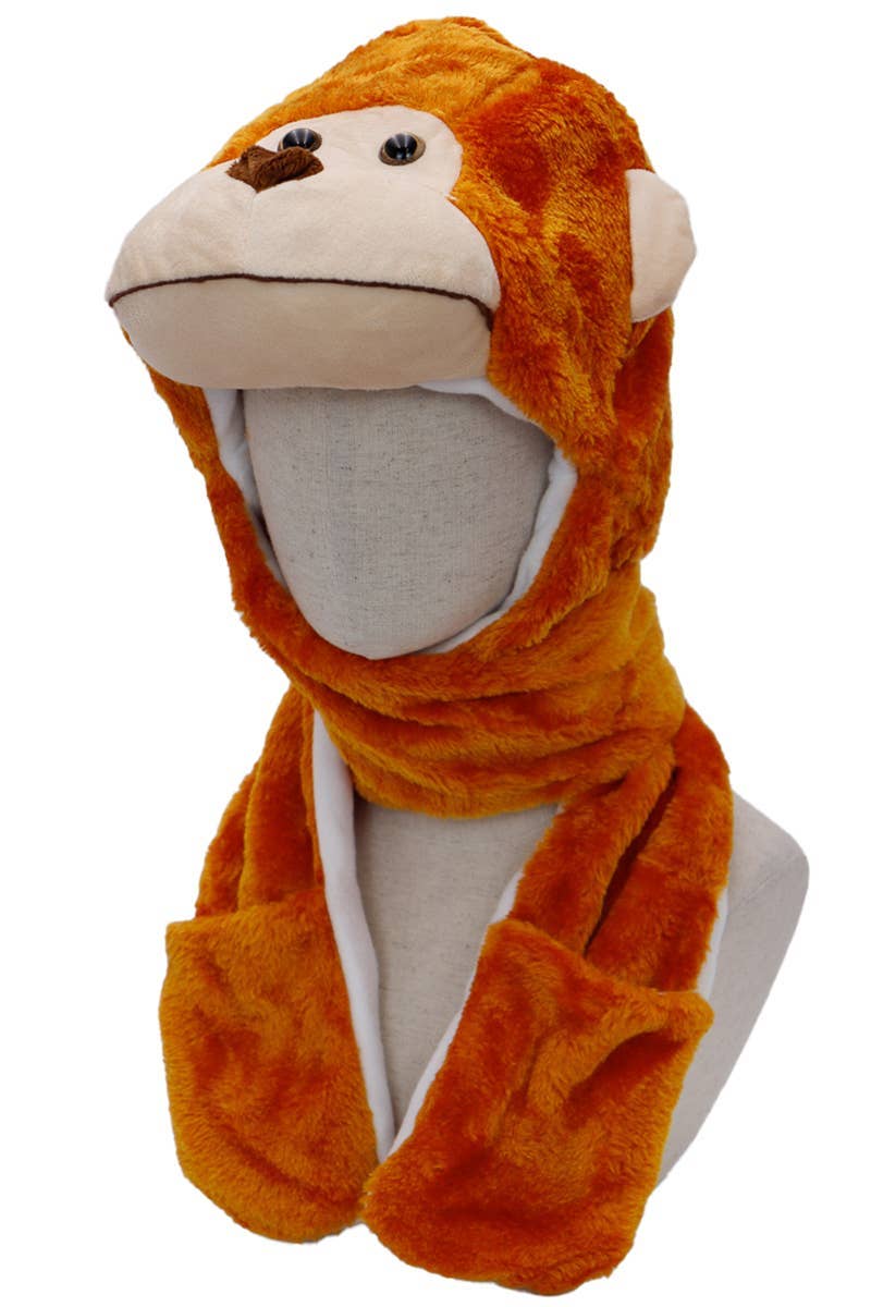 Animal Pals Fuzzy Plush Hat With Long Ear Flaps