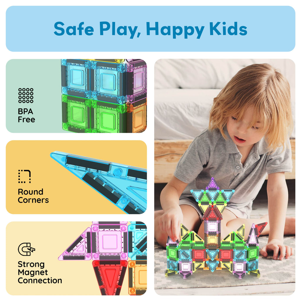 50pc Nano Magnetic Building Tiles Construction Travel Set