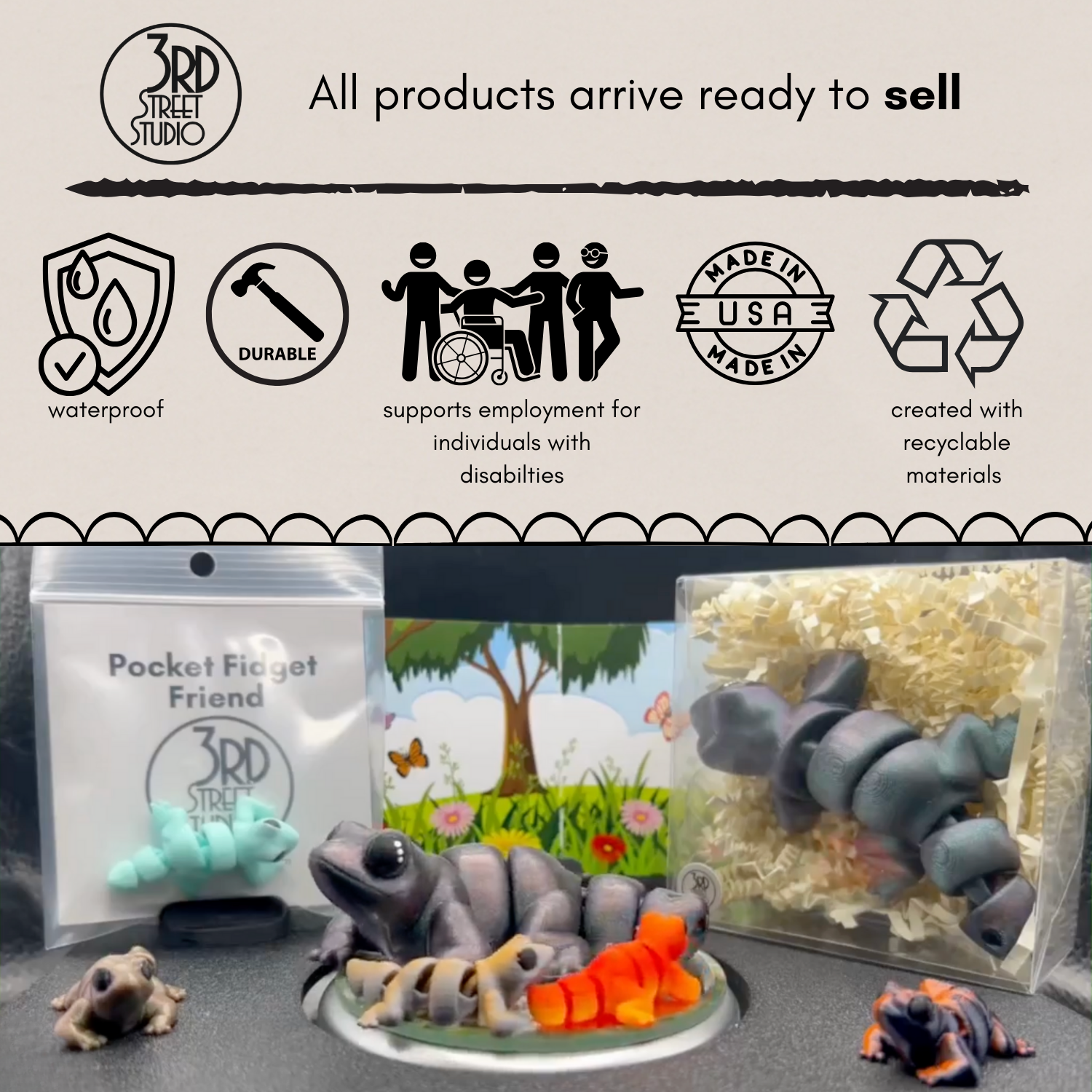 Lizard Fidget Friend - Includes Play Scene