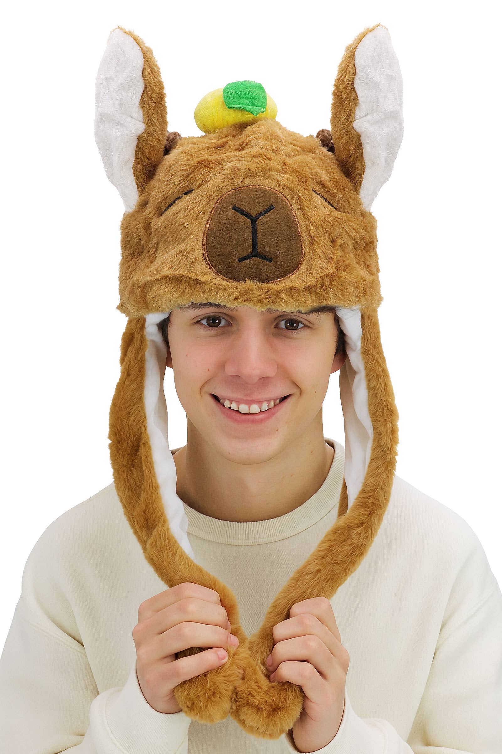 Capybara Led Light-up Ear Moving Fluffy Hat