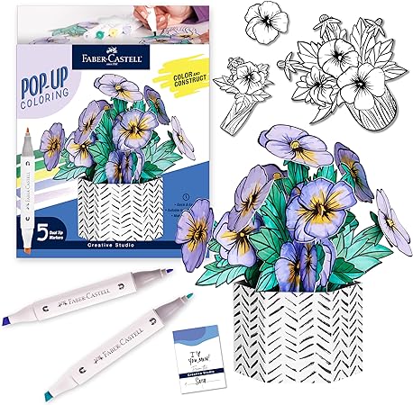 Pop Up Coloring Pansy Bouquet