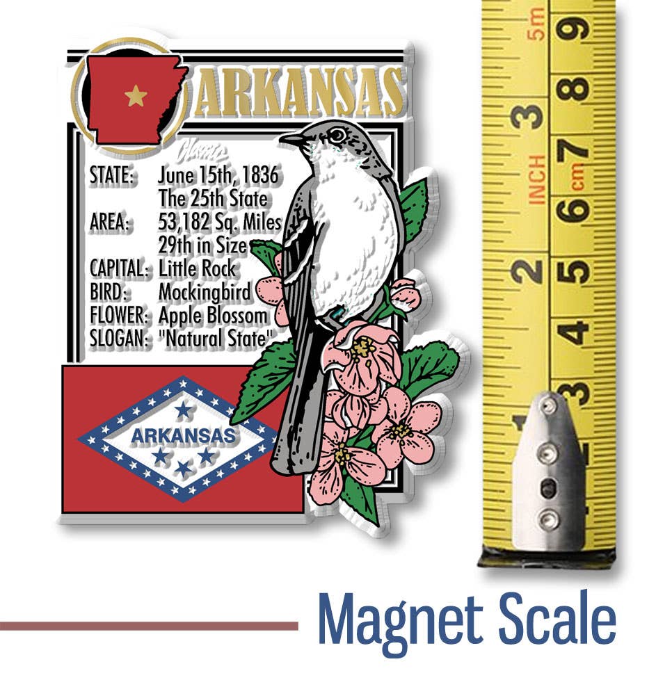 Arkansas State Montage Magnet, Made in USA