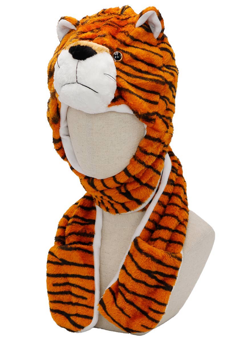 Animal Pals Fuzzy Plush Hat With Long Ear Flaps