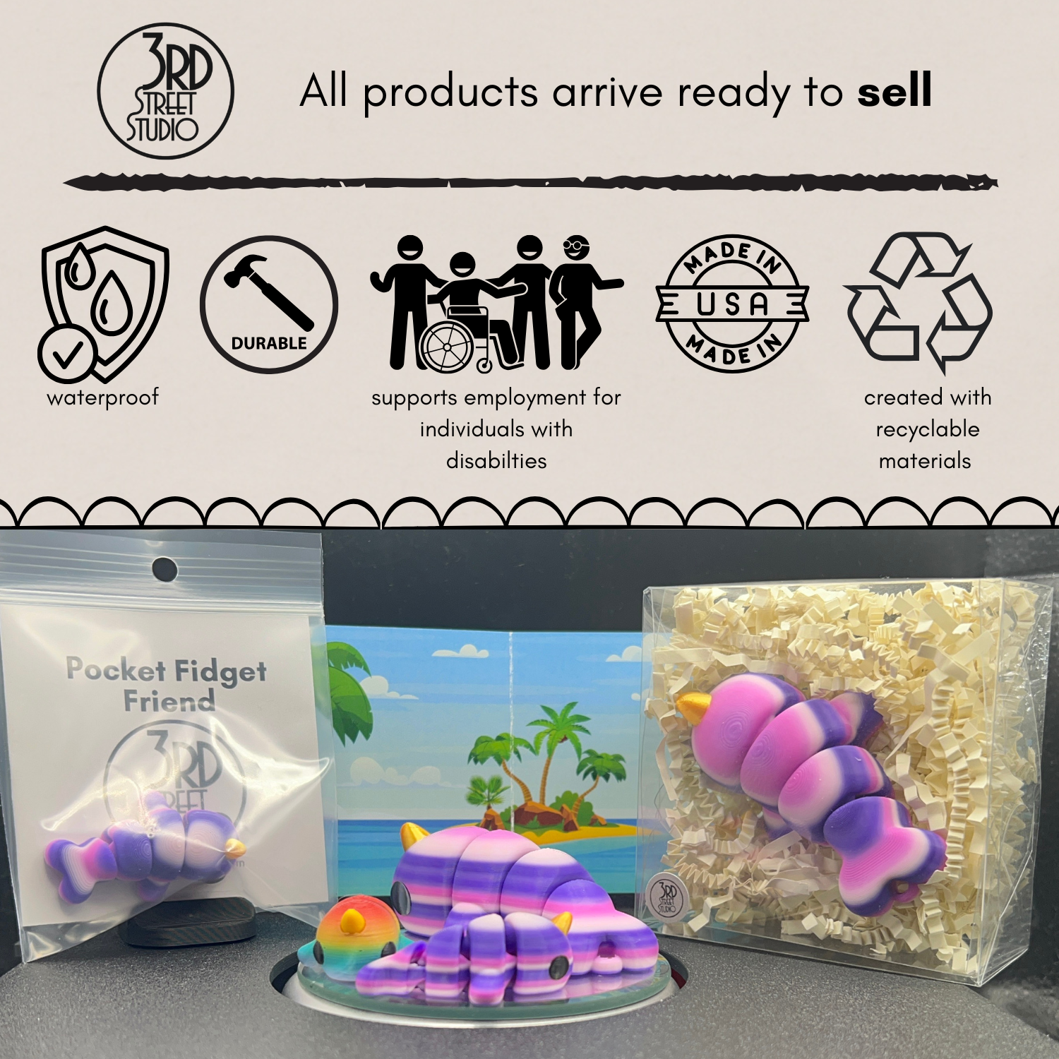 Narwhal - Fidget Friend - Includes Play Scene
