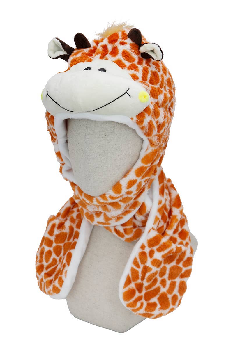 Animal Pals Fuzzy Plush Hat With Long Ear Flaps