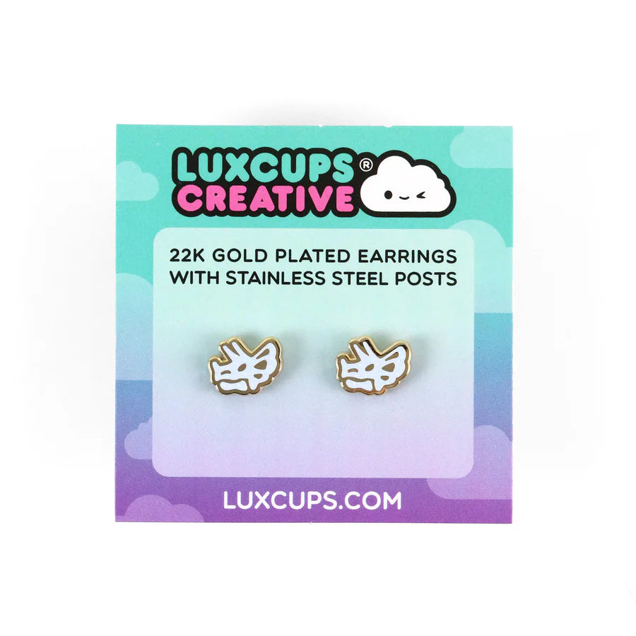 Triceratops Skull Earrings