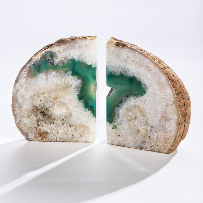 Green Agate Bookend (set)