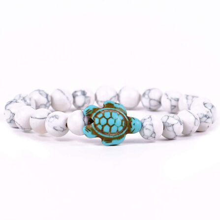 The Journey Bracelet (Sea Turtle): White Howlite