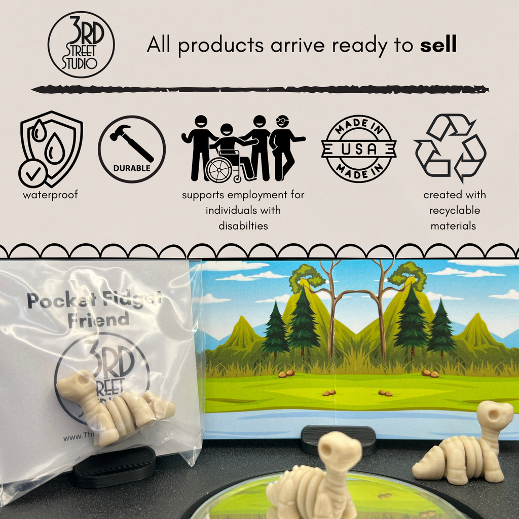 Fossil Brontosaurus Fidget Friend - Includes Play Scene