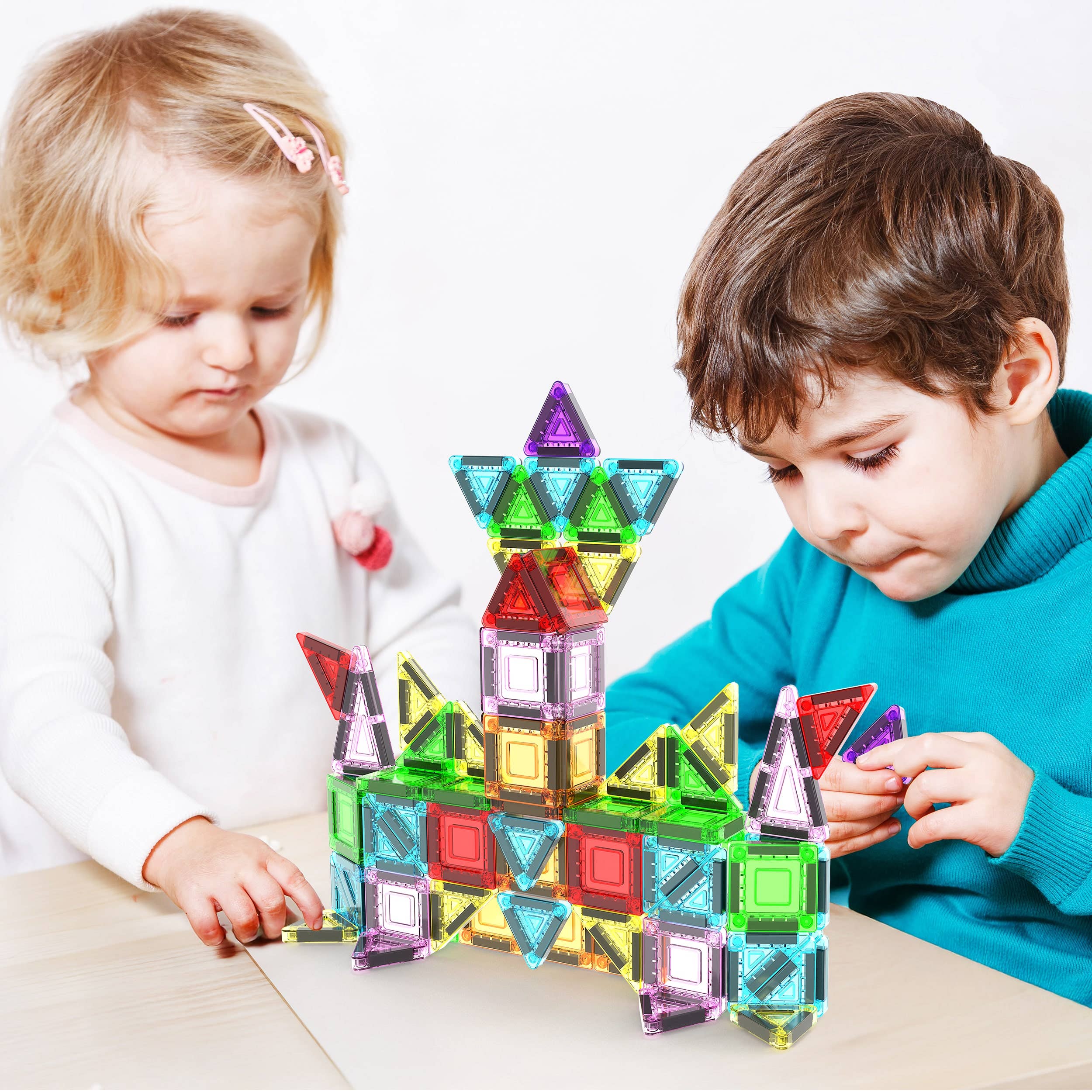 50pc Nano Magnetic Building Tiles Construction Travel Set