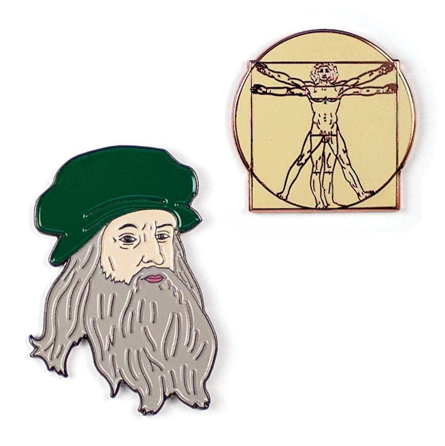 Leonardo and Vitruvian Man Pins