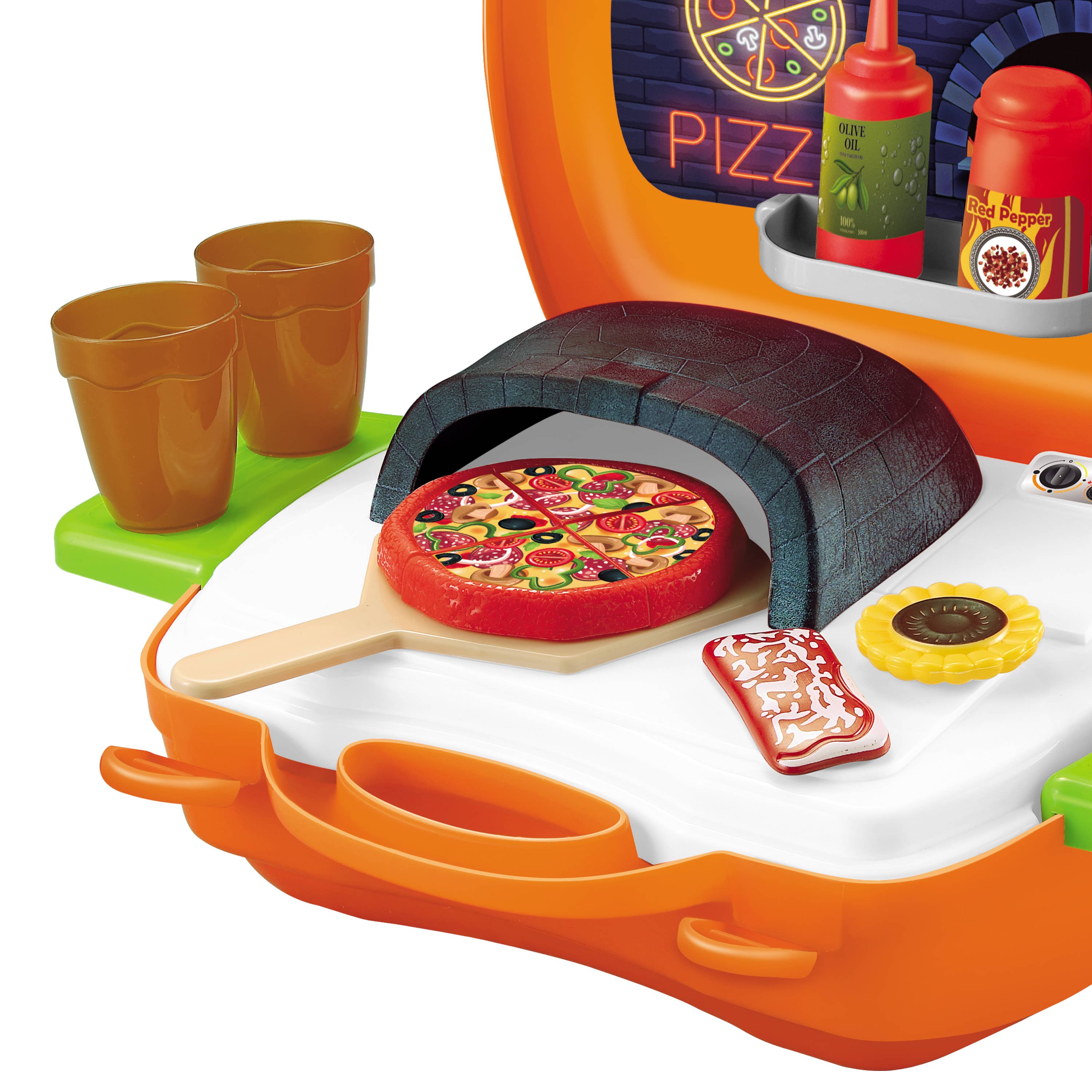 22 Piece Pizza Parlor Kids Suitcase Playset