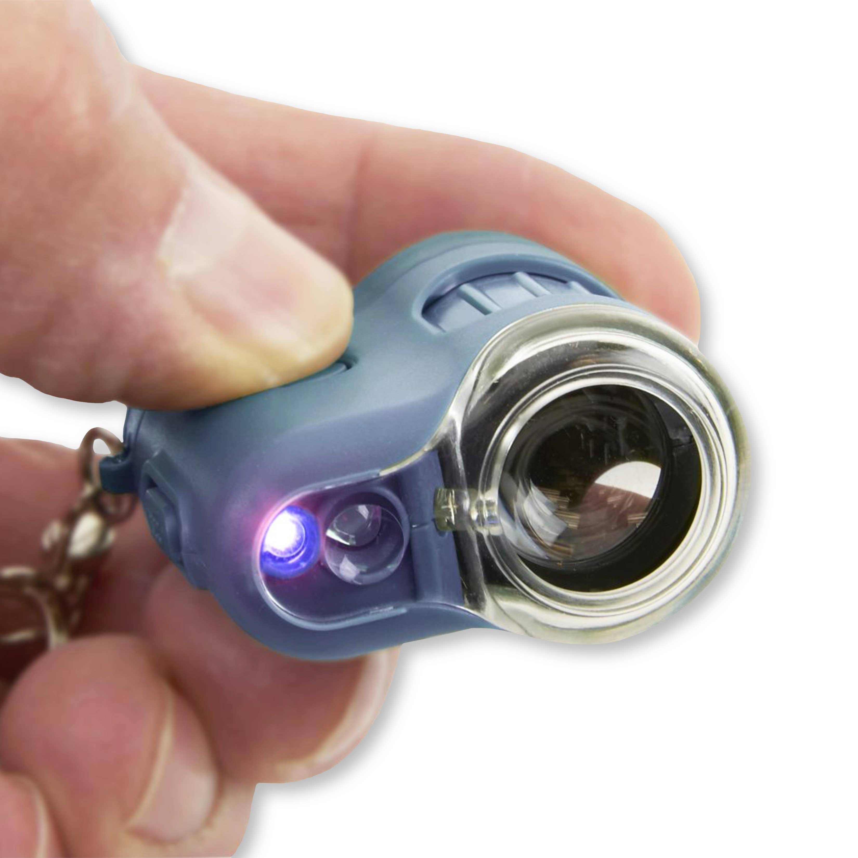 Mini LED Keychain Microscope (Blue), STEM Educational Tool