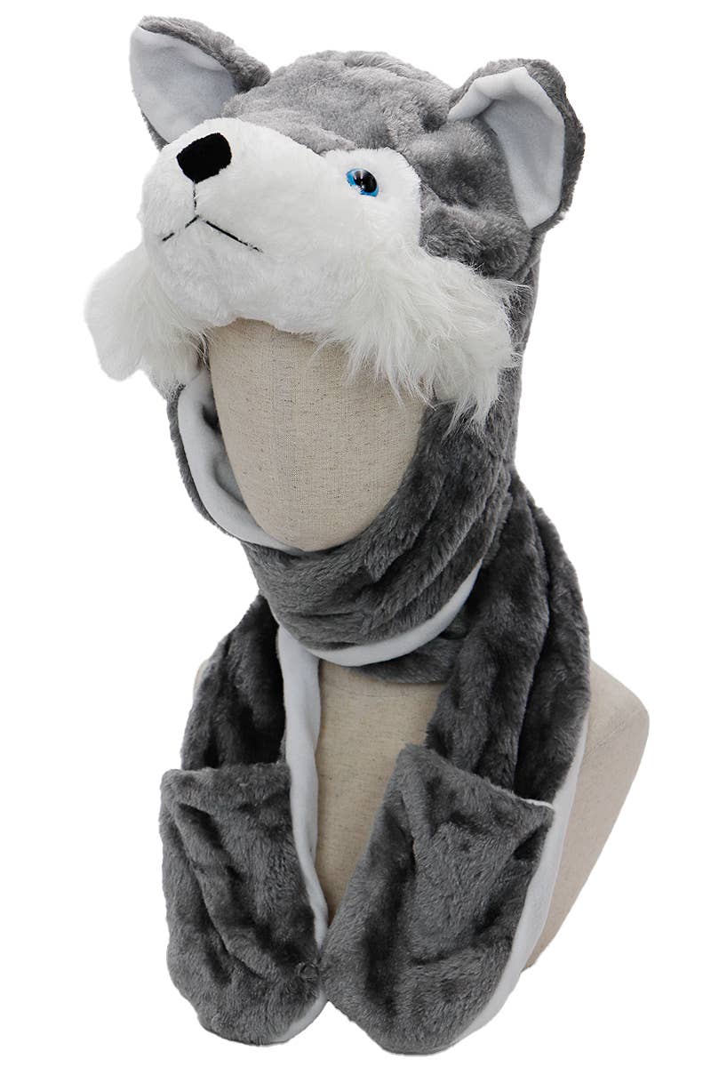 Animal Pals Fuzzy Plush Hat With Long Ear Flaps