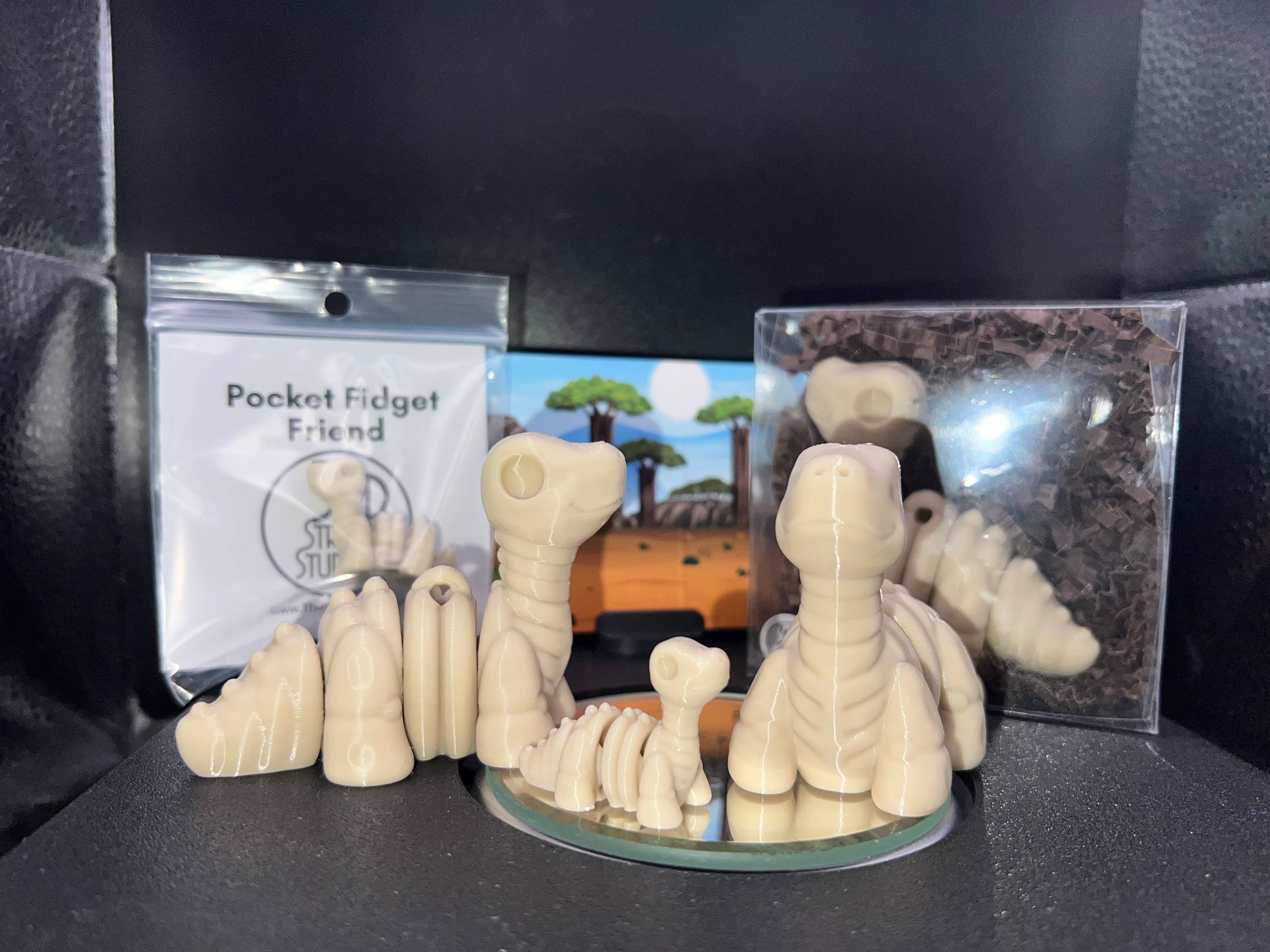 Fossil Brontosaurus Fidget Friend - Includes Play Scene