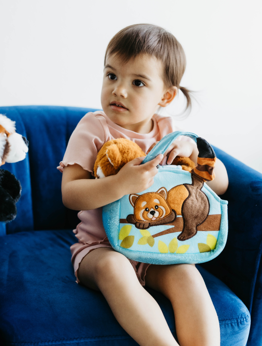 Plush Animal Set with Purse -  Red Panda